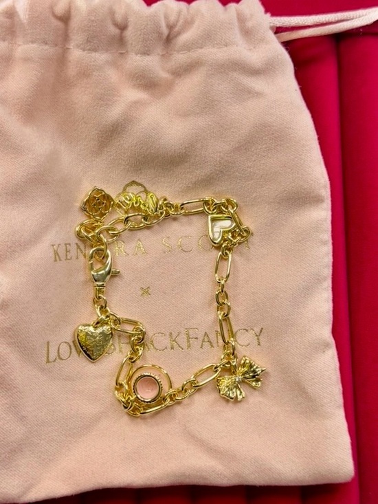 Kendra Scott Jewelry - Kendra Scott Gold Charm Bracelet with Pink Accent